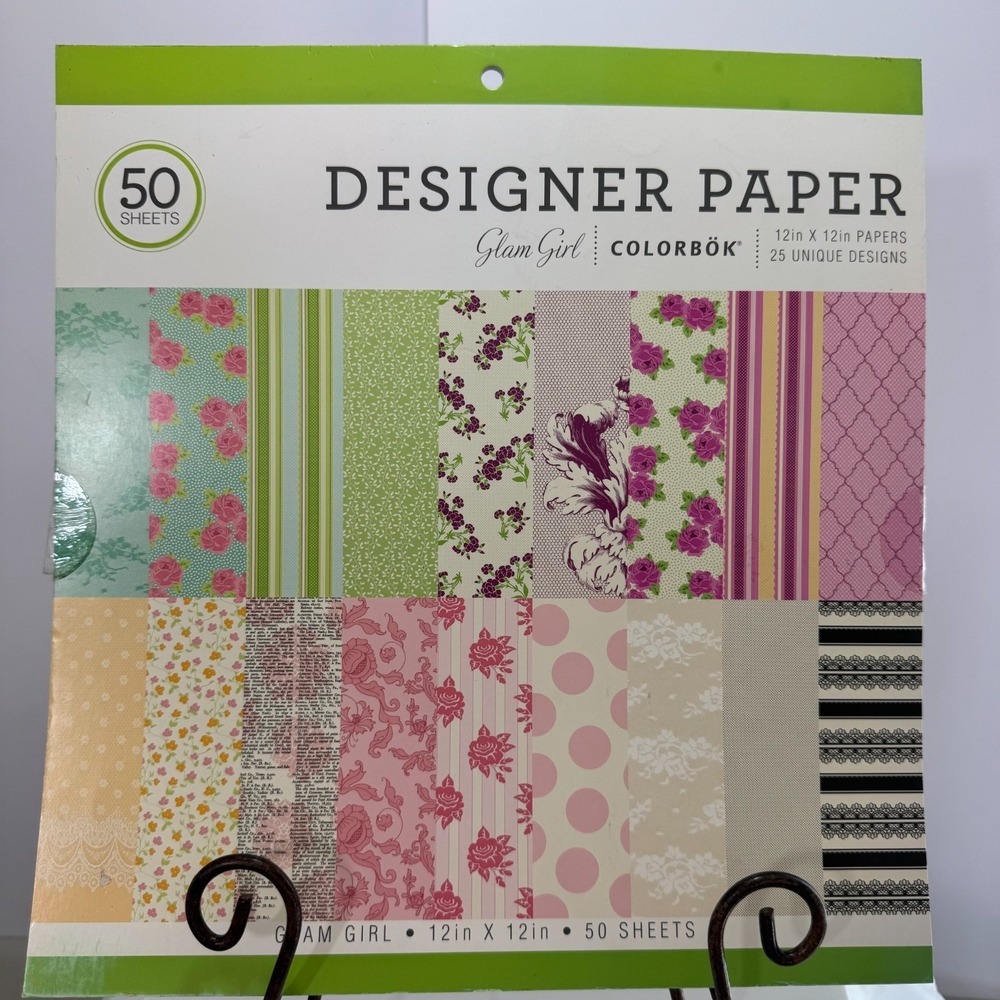 Colorbok 75387 Designer Paper Pad Doodle, 12" x 12" "Doodle" New 50 Sheets